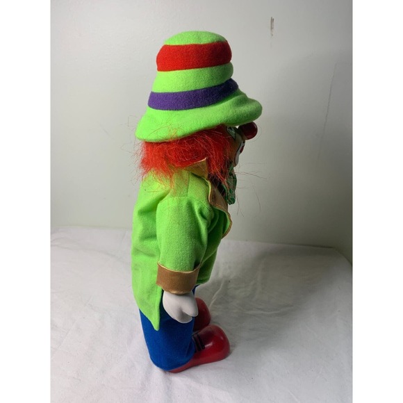 Vintage Porcelain Head Hands Feet Clown Blue Overall Pants Stuffed Body 13'' - Picture 7 of 9